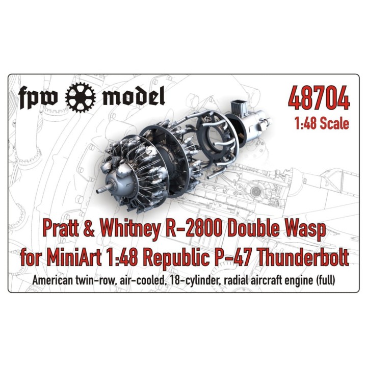 Pratt & Whitney R-2800 Double Wasp (Full) type D for P-47 Thunderbolt (MiniArt)