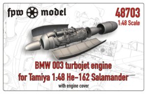 BMW 003 turbojet engine for Tamiya 1:48 He-162 Salamander