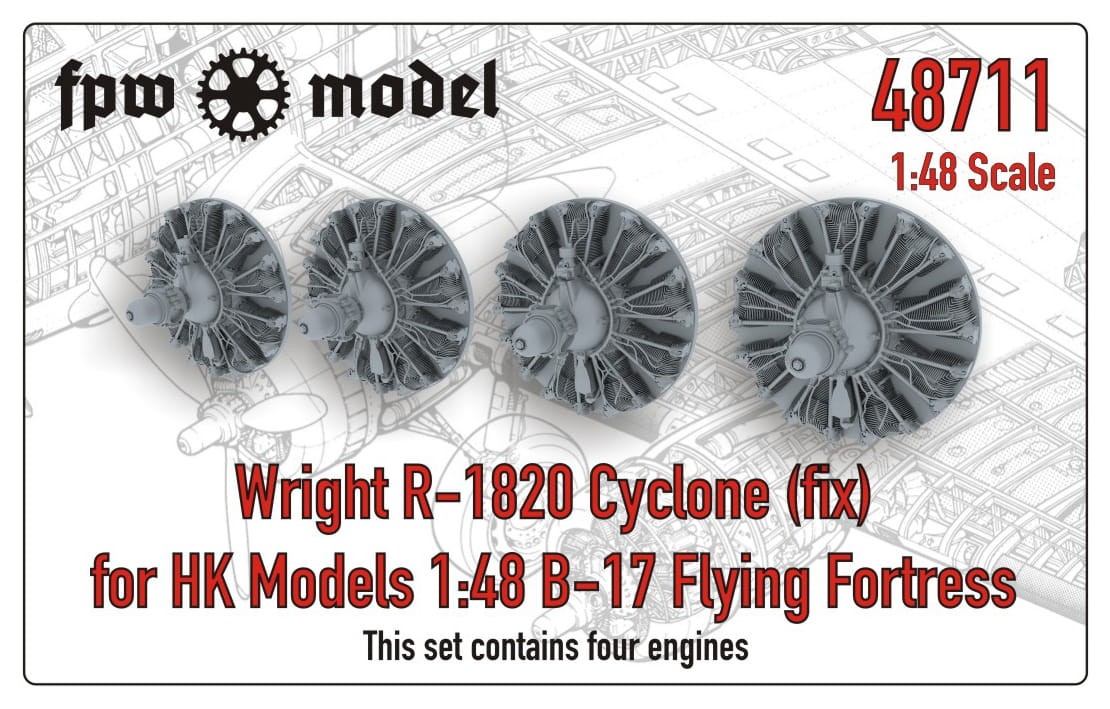 Wright R-1820 (fix) for HK Models 1:48 B-17 Flying Fortress